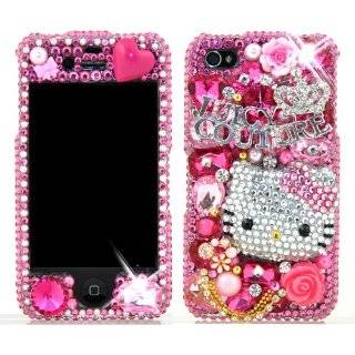 3D Swarovski Pink Hello Kitty Crystal Bling Case Cover for iphone 4 