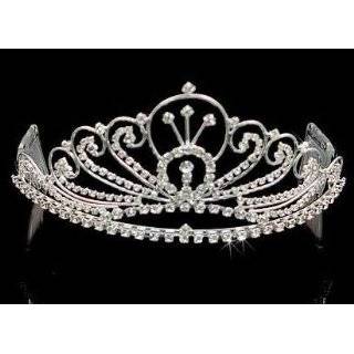 Silver with Crystals Tiara for Wedding, Prom, Pageant, Quinceañera or 
