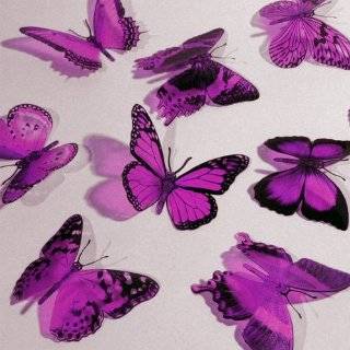   Cake Topper Set Multi Sized Purple (46x Butterflies)