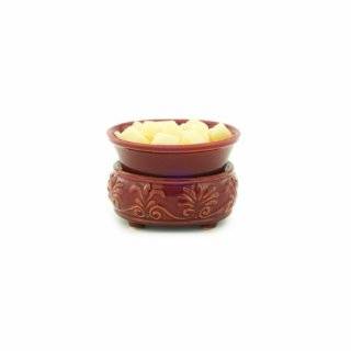 Candle Warmers Etc. Fleur de lis Ceramic Candle Warmer and Dish, Red 
