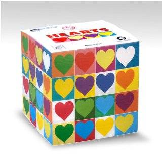 Hearts Note Cube, Made in USA of 100% Recycled Paper, 3.5 x 3.5, 700 