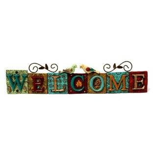  12 Iron Outdoor Welcome Sign   Floral Design Patio, Lawn 
