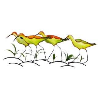  Heron, Crane, Egret Bird in Reeds Silhouette Metal Wall 