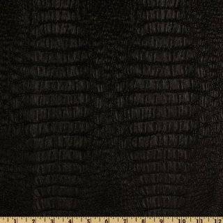 54 Wide Faux Leather Gator Black Fabric By The Yard