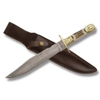 Fox N Hound Knives 601 Revolutionary War Stag / Damascus Bowie Fixed 