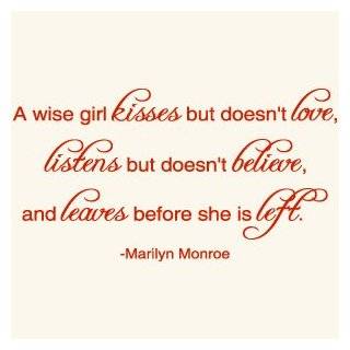  A Wise Girl Marilyn Monroe Quote Vinyl Wall Decal Sticker 