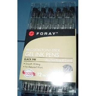 Pack of 12 Foray Gel Pens Precision Point Stick Extra Fine Point 0.3 