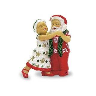 Hawaiian Dancing Clauses Christmas Ornament with Santa & Mrs. Claus 