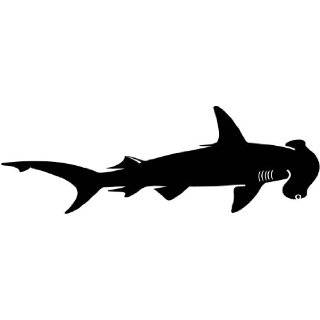 Nature Silhouette Wall Decals   Hammerhead Shark Fish Silhouette   12 