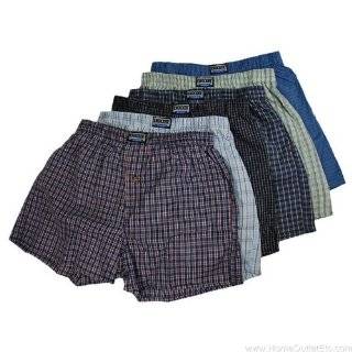  Mens 12 pack Plaid Woven Boxer Shorts with Front Button 