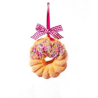 Coffee Break Glazed & Sprinkled Crueller Doughnut Christmas Ornament 2 