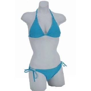 Womens Two piece halter bikini swimwear with removable padding 