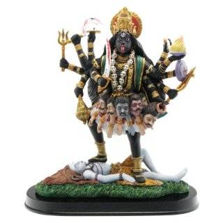 Goddess Kali Statue with Shiva on a Base