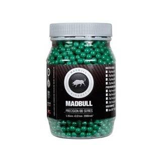 Mad Bull Snipe Grade 6mm plastic airsoft BBs, 0.36g, 2000 rds, green