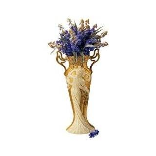   French Antique Replica Art Nouveau Faux Ivory and Gold Leaf Vase