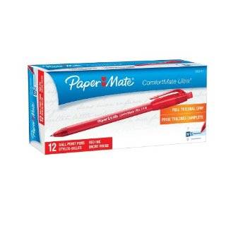 Paper Mate Comfortmate Retractable Medium Point Ballpoint Pens, 12 Red 