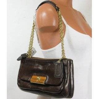   Kristen Metallic Leather Willow Double Zip Chain Bag 18819 Bronze