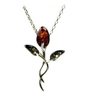  Sterling Silver Honey Amber Charm Pendant, 18 Jewelry