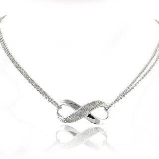  Sterling Silver Diamond Love Knot Pendant (1/4 cttw), 18 