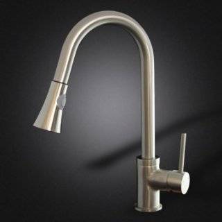   Kitchen Sink Faucet Pull Out Down Spray Single Handle Brushed Nickel