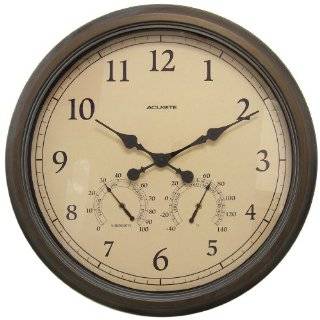 River City Clocks 24 Inch Indoor/Outdoor Clock with Brass Colored 