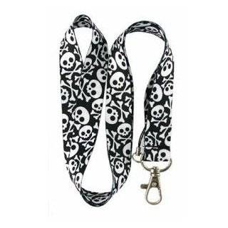  Mini Skull Checkered Black/White Lanyard Key Chain Holder 