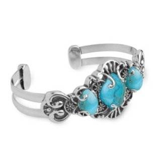 Carolyn Pollack Sterling Silver Blue Turquoise High Meadow Cuff 