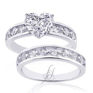 Ct Heart Shaped Diamond Wedding Rings Set SI2 F EGL