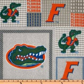 College University of Florida Gators Grey Print Fleece Fabric By the 