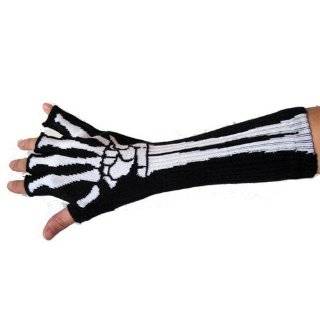 Skeleton Gloves Fingerless Goth Deathrock Gothic Punk