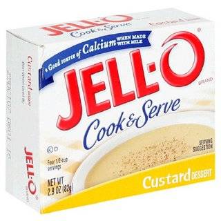 Jell O Cook & Serve Pudding & Pie Filling, Custard Dessert, 2.9 Ounce 