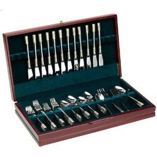 Wallace Corsica Gold Accent 65 Piece Stainless Steel Flatware Set with 