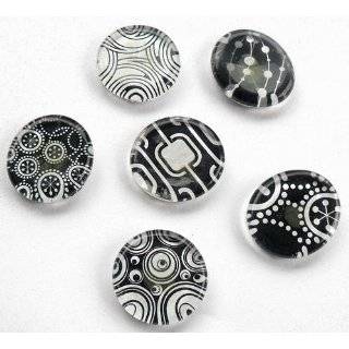Fringe Studio Set of 6 Decorative Glass Round Magnets, Lace  
