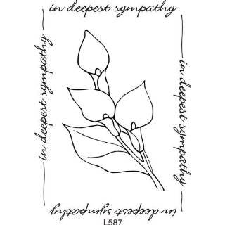 Calla Lily Sympathy Frame Rubber Stamp