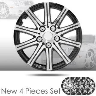   Silver Hubcap Covers with Black Rim Brand New Set of 4 Pieces 528