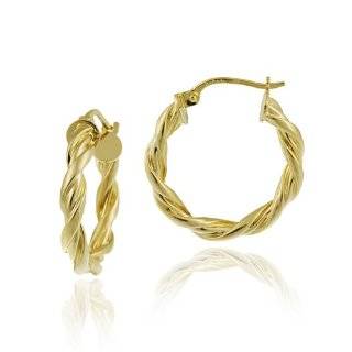    10 Karat Yellow Gold Twisted Hoop Earrings (24 mm) Jewelry