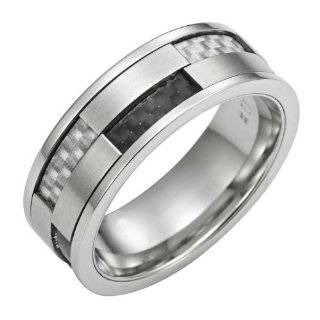Unique Mens Two Tone Tungsten Wedding Band Slim 7mm Ring (Silver Black 