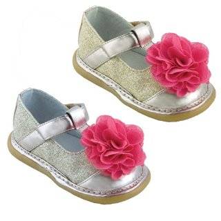  Wee Squeak Baby Toddler Girl Silver Sparkle Maryjane Shoes 