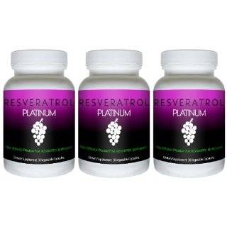 Resveratrol Platinum (3 Bottles)   Premium, High Potency Formula. Most 