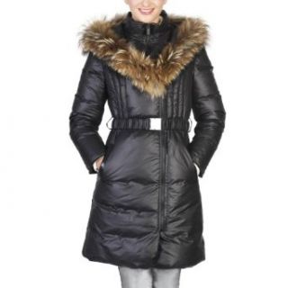 Jessie G. Womens Raccoon Fur Trimmed Hooded Down Coat