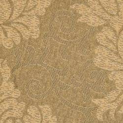 Indoor/ Outdoor Gold/ Natural Rug (67 Round)