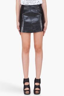 R13 Black Leather Miniskirt for women