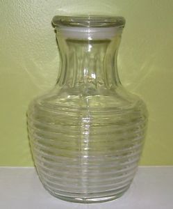 Vintage Anchor Hocking 9" Clear Glass Water Pitcher Jar Jug with Lid