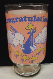 Anchor Hocking LG Iced Tea Glass Congratulations Snoopy