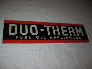 Vintage Advertising Glass Sign Duo Therm Fuel Oil Appliances Store Display