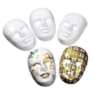 4 Design Your Own White Full Face Masks Blank Paintable Halloween Crafts