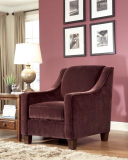 Burgundy Contemporary Accent Chair Living Room Modern Armchair Furniture Fabric