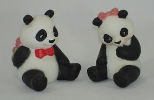 Vtg Avon Miniature Panda Sweetheart Figurines 1990 Porcelain Love Boy Girl