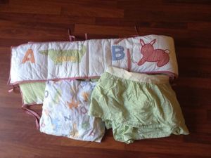 Pottery Barn Kids Alphabet Soup Baby Crib Bedding Bumper Skiirt Sheet Wallies