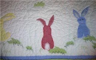 Pottery Barn Kids Bunny Rabbit Baby Bed Crib Bumper Quilt Set